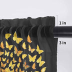 YOU ARE MY SUNSHINE Sheer Valance Curtains, Summer Sunflowers Golden Gradient Butterflies Light Filtering Kitchen Valances Rod Pocket Voile Curtain Treatment for Bedroom/Living Room/Basement 42Wx12L