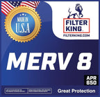 Filter King 20x25x4 Air Filter | 3-PACK | MERV 8 HVAC Pleated A/C Furnace Filters | MADE IN USA | Actual Size: 19.5 x 24.5 x 3.75"