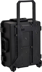 MEIJIA Portable All Weather Premium Rolling Wheels Waterproof Hard Compact Camera Case with Customizable Fit Foam,Pull Handle, 24.6"X19.7"X11.7",Black