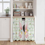 Easter Kitchen Curtains 54 Inch Long 2 Panel Set, Rod Pocket Window Curtains Panels, Spring Bunny Ears Feet Flowers Green Plaid Light Filtering Privacy Draperies for Bedroom Laundry 42"W x 54"L