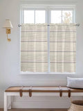 Vintage Country Wooden Board Window Valance Curtains, Gradient Wood Grain Line Light Filtering Kitchen Valance with 3-inch Rod Pocket for Living Room Bathroom Bedroom,2 Panel,52x45In