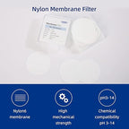 100 PCS Nylon Disc Membrane Filters 47mm 5.0µm Pore Size pH 5-12