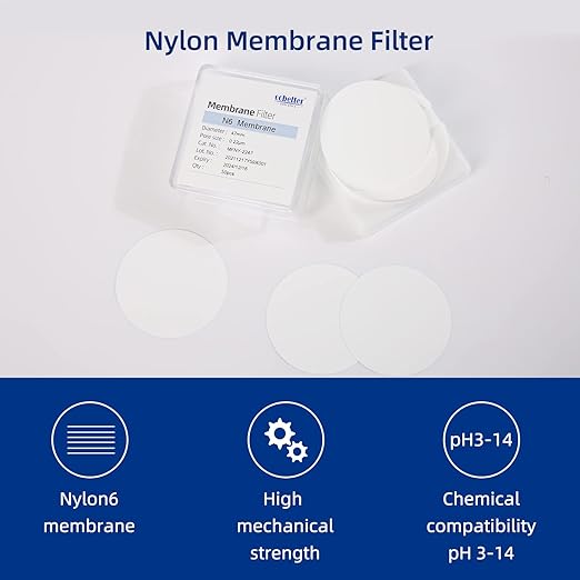 100 Pieces/Pack PTFE Disc Membrane Filters Hydrophilic 47mm Diameter 0.45µm Pore Size