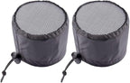 2 Pack Grow Tent Vent Duct Filter Covers with Elastic Band and Fixed Buckles, Silver-Coated Oxford and Mesh Cloth for Plant Greenhouses, Fits 4in 6in 8in Openings, Black(6in)