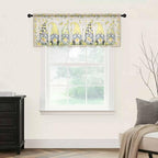 Rustic Lemon Gnomes Sheer Valance Curtains, Summer Fruit Leaves Retro Linen Texture Light Filtering Kitchen Valances Rod Pocket Voile Curtain Window Treatment for Bedroom/Living Room/Basement 60Wx18L