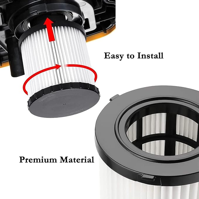 4 Pack DCV5801H Wet/Dry Vacuum HEPA Replacement Filter Compatible with DeWalt DCV580 & DCV581H, Reusable and Washable
