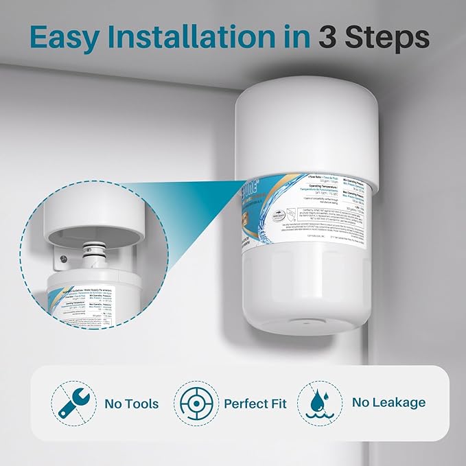 ICEPURE Alkaline 5231JA2002A Refrigerator Water Filter Replacement for LG LT500P, ADQ72910901, GEN11042FR-08, Kenmore 9890, ADQ72910907, LFX25973S, LFX25974ST, 46-9890, LSC27925ST, Enhances PH, 1Pack