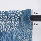 Ocean Corals Sheer Valance Curtains, Summer Beach Coral Sea Stars Dark Blue Light Filtering Kitchen Valances Rod Pocket Voile Curtain Window Treatment for Bedroom/Living Room/Basement 42Wx18L
