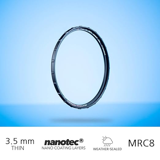 39mm X2 UV Filter for Camera Lenses - UV Protection Photography Filter with Lens Cloth - MRC8, Nanotec Coatings, Ultra-Slim, Traction Frame, Weather-Sealed by Breakthrough Photography