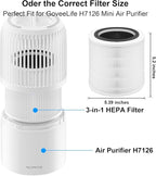 2 Pack H7126 Replacement Filters for Govee Air Purifier, 3-in-1 True HEPA Filter Compatible with GoveeLife H7126 Mini Air Purifier, Part #H7126-RF
