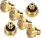 KUWAN 0.016" Orifice (0.4mm) Thread UNC 10/24 Brass Misting Nozzles Low Pressure Atomizing Misting Sprayer Water Hose Nozzle for Greenhouse, Landscaping, Outdoor Cooling Mister System (20PCS)