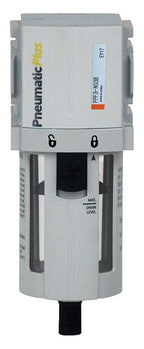PneumaticPlus PPF3-N02B Compressed Air Particulate Filter, 1/4" NPT (High Flow), 5 Micron, Poly Bowl, Manual Drain, Bracket