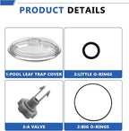 SF15110 Pool Leaf Collector Cover for Intex 12-Inch Sand Filter Pump, Sand Filter Replacement Parts for Intex SF80110-1,SF80110-2，11823,26361CA ,26361EH,26361W,ECO15110-2 Models,with O-Ring and Valve