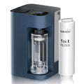 [Smart] Reverse Osmosis Water Filter Countertop,Ph+ & 6-Stage RO Water Filtration System-Alkaline Remineralization,4:1 Pure to Drain,40oz Auto-Fill & Stop Glass Carefe,No Installation Required(Blue)