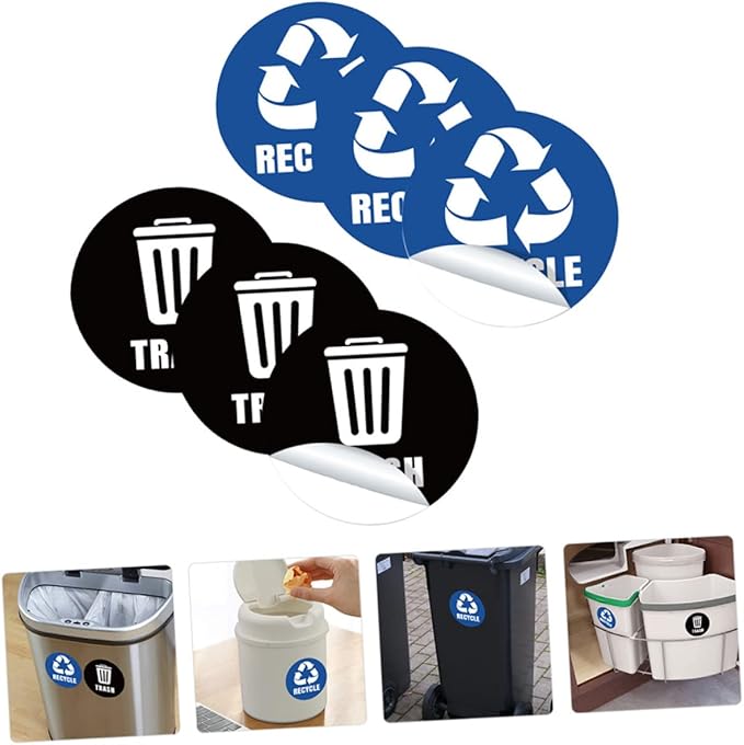 Recycle Decals for Trash Can Waste Bin Sticker Waste Sorting Decals Remind Sorting Habit