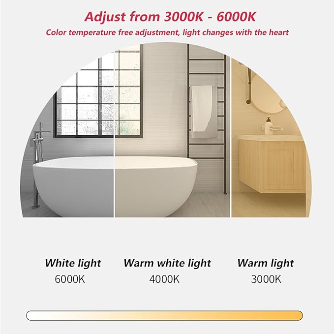 Irregular Bathroom Mirror with LED Lights, Wall Mounted Mirror with Touch Switch and Demister Pad, Drop Shape Decorative Mirror, 3 Colors Dimmable Lighting(A,29.5 * 39.4in/75 * 100cm)
