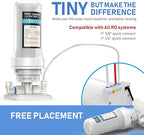 Frizzlife TD-3 Inline Water Filter, Fast Replacement Post Water Filter Removes Chlorine, VOCs & Odor, Adjust Taste, 1/4" and 3/8" Quick Connect