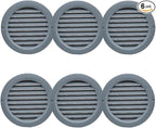 VENTS-US - 4" Round Plastic Vent Cover in Slate Grey with Built-in Insect Screen and Flange for Air Supply or Exhaust Air Applications - Compatible with a 4 Inch Diameter Duct (6-Pack)