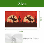 Fluorescent Light Covers for Drop Ceiling Western Cowboys Horse Riding on Red Magnetic Light Filters, Abstract Cactus Desert Ceiling Shade Filters for Home Classroom Office,2x4 ft,1Pack