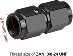 EVIL ENERGY 3AN Female to 3AN Female Straight Swivel Coupler Union Fitting Adapter Aluminum Black 2PCS