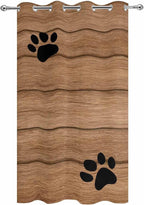 Wood Grain Outdoor Curtains for Patio Claws Animals Wooden Vintage Waterproof Outside Curtains with Grommet Top Weatherproof Curtain for Cabana Pergola Gazebo, 1 Panel, 54" W x 108" L