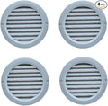 VENTS-US - 4" Round Light Grey Plastic Vent Cover for Air Supply or Exhaust Air Applications - Built-in Insect Screen Mesh and Flange Included - Compatible with a 4 Inch Duct Diameter (4-Pack)