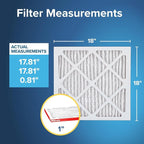Filtrete 18x18x1 AC Furnace Air Filter, MERV 11, MPR 1000, Micro Allergen Defense, 3-Month Pleated 1-Inch Electrostatic Air Cleaning Filter, 2 Pack (Actual Size 17.81 x 17.81 x 0.81 in)
