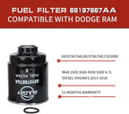 68197867AA 68157291AA 5083285AA 53034051AB Fuel Filter Water Separator & Oil Filter Air Filter Set Fits for 2013-2018 Dodge Ram 6.7L 2500 3500 4500 5500 Turbo Diesel Engines