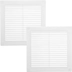Vent Systems 8" x 8" Inch (Opening Dimensions) - Pack of 2 - Plastic White Soffit Vent Cover - Flat Square Air Vent Grille - Air Vent Deflector - HVAC 10" x 10" Inch (Overall Dimensions)