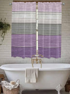 Country Wood Board Gray Purple Window Valance Curtains, Farmhouse Gradient Plank Light Filtering Kitchen Valance with 3-inch Rod Pocket for Living Room Bathroom Bedroom,2 Panel,52x72In
