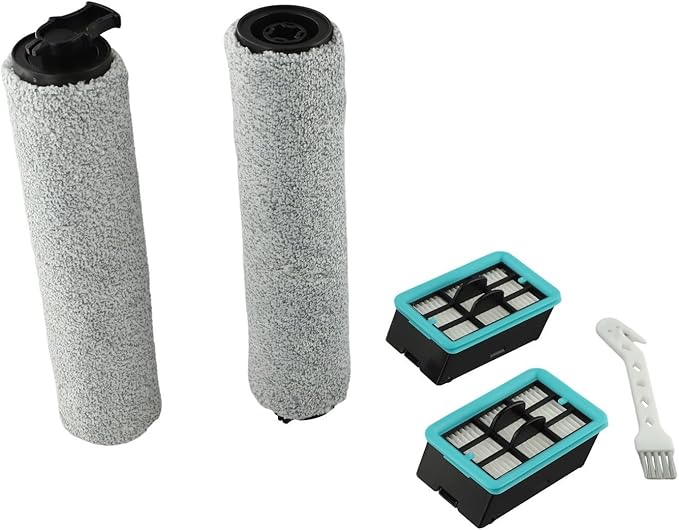 Replacement Brush Filter and Roller Brush Set, Compatible with For Bissell For CrossWave,3831 HF2 3845 3847 3848,Scrubber Accessories, Wet Dry Vacuum Cleaner Filter Kit, Hard Floor Cleaning Brush