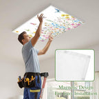 Fluorescent Light Covers for Ceiling Lights Spring Flowers Magnetic Light Filters 1 Pack 4x2 ft Daisy Butterflies Dragonfly Ceiling Lights Cover for Classroom Office School Home Drop Lamp Decor