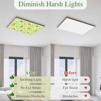 2 Pack Fluorescent Light Cover, Desert Sand Camels Light Covers for Ceiling Lights, Palm Trees Tropical Plants Polka Dot Yellow Magnetic Lights Filters Ceiling Shade for Classroom/Office - 4 x 2 Feet