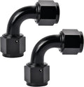 EVIL ENERGY 8AN Female to 8AN Female 90 Degree Swivel Coupler Union Fitting Adapter Aluminum Black 2PCS