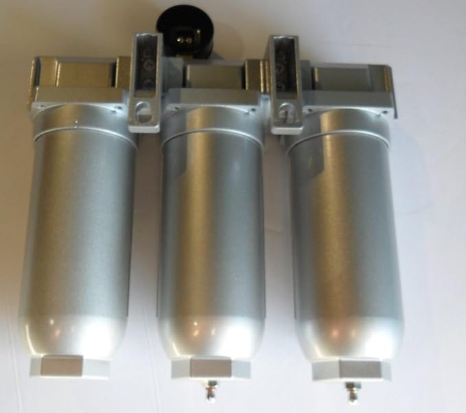 HEAVY DUTY INDUSTRIAL 3 STAGE COMPRESSED AIR CLEANER MOISTURE TRAP, COALESCING FILTER, DESICCANT DRYER (1" MANUAL DRAIN)