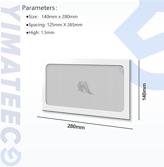 Dust Filter PC 280mm Magnetic Fan Dust Mesh Filter for Computer Cooler Fan/PSU/Routers, 50 Mesh PC Case Dustproof Vent Filter Cover Fan Grills (PVC, Gentleman Aesthetic,140 * 280mm, 2pcs, White)