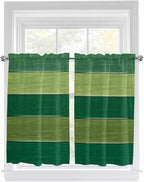 Farm Retro Green Wood Grain Window Valance Curtains, Rustic Wooden Plank Texture Light Filtering Kitchen Valance with 3-inch Rod Pocket for Living Room Bathroom Bedroom,2 Panel,27.5x45In