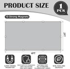 Fluorescent Light Covers - Classroom Covers for Ceiling Lights, 1 PCS 4 x 2 Feet Magnetic Light Filters, Classroom, Office Decor (Light Gray)
