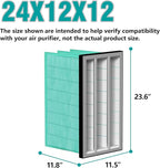 24x12x12 MERV 14 Air Filter Replacement - Synthetic Pocket - Compatible with Jet AFS-1000B/C, Powermatic 1791082, JET 708733 & More - 2 Pack