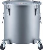 VEVOR Fryer Grease Bucket, 8 Gal Oil Disposal Caddy with Caster Base, Carbon Steel with Rust-Proof Coating, Oil Transport Container with Lid, Lock Clips, Filter Bag for Hot Cooking Oil Filtering