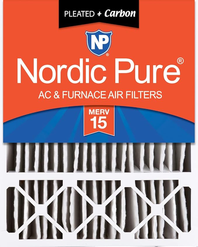 Nordic Pure 20x25x5 (Actual Size: 19 3/4 x 24 3/4 x 4 3/8) Lennox X6673 X6675 Replacement AC Filter MERV 15 + Carbon 1 Pack