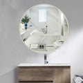 Round LED Bathroom Mirror Demister Pad IP44 Vanity Large Mirror Cold Light Dressing Wall Mirror (Color : Cold Light Size : 60cm) (White 80cm)