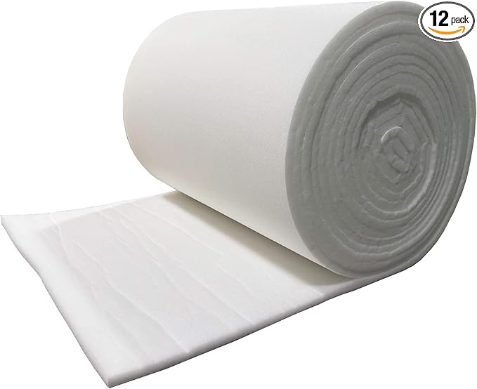 wioboy Paint Booth Ceiling Filter, Spray Booth Tacky Intake Filter for Down Draft Paint Booths (26" x 144" (12/case))