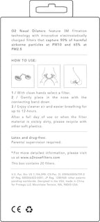 O2 Nose Filters with 3M Filtration - Nasal Screens for Allergies, Dust & Smoke - Drug-Free & Latex-Free Nose Filters - Invisible Allergy Protection (Medium x 20)