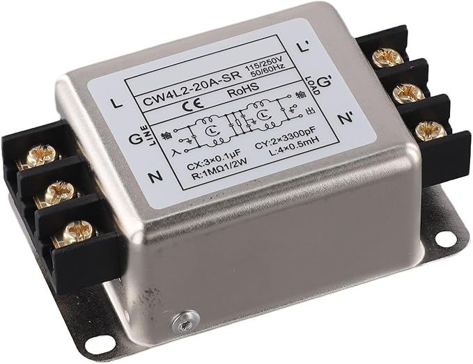 Single-Phase 2-Stage Power Supply Filter Anti-interference With Alloy Shell For CW4L2 Models Electrical And Electronic Equipment(20A)