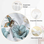 Blue Tulips Bathroom Curtains 63 Inch Length, Window Curtains Tab Top, Watercolor Flowers Butterfly Spring Farmhouse Blue Light Filtering Window Treatments Drapes 52"x63" 2 Panel