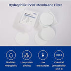 100 Pieces/Pack PVDF Disc Membrane Filters Hydrophilic 47mm Diameter 0.45µm Pore Size