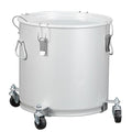 PioneerWorks Fryer Grease Bucket 8 Gal, Coated Carbon Steel Oil Filter Pot with Caster Base, Oil Disposal Caddy, Transport Container with Lid Lock Clip Nylon Filter Bag, Silver