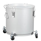 PioneerWorks Fryer Grease Bucket 8 Gal, Coated Carbon Steel Oil Filter Pot with Caster Base, Oil Disposal Caddy, Transport Container with Lid Lock Clip Nylon Filter Bag, Silver