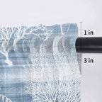 Haze Blue Retro Summer Sheer Valance Curtains, Sea Turtle Starfish Coral Ocean Light Filtering Kitchen Valances Rod Pocket Voile Curtain Window Treatment for Bedroom/Living Room/Basement 42Wx12L